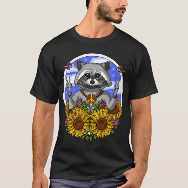 Camiseta Guaxinim Hippie (Frente)