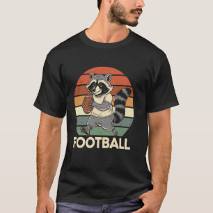 Camiseta guaxinim Jogando Futebol Americano retro vintage g