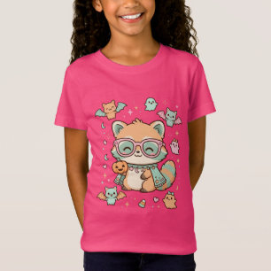 Camiseta Guaxinim Kawaii de Halloween: Vibrações Assustador
