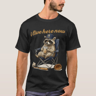 Camiseta Guaxinim legal café campo de beisebol vive