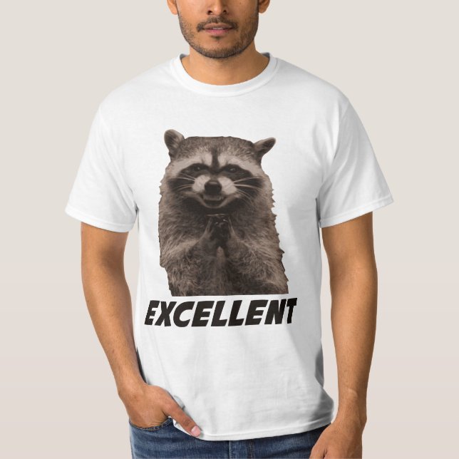 Camiseta Guaxinim mau excelente do traço (Frente)