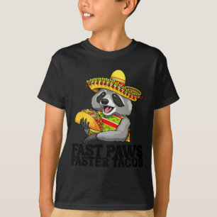 Camiseta Guaxinim mexicano cinco de maio engraçado fofo com