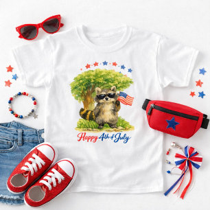 Camiseta Guaxinim Patriótico Caprichoso 4 de Julho Animal