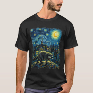 Camiseta Guaxinim Pinta O Céu Noturno Das Estrelas Artista