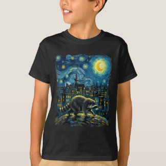 Camiseta Guaxinim Pinta O Céu Noturno Das Estrelas Artista