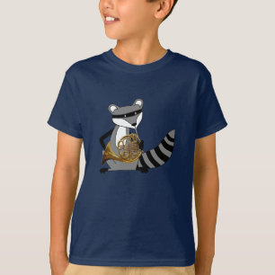 Camiseta Guaxinim que joga a trompa francesa