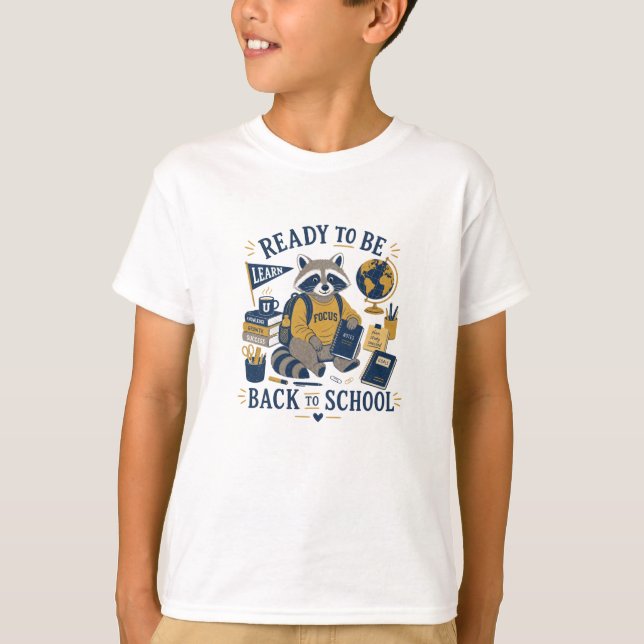 Camiseta Guaxinim Retro de Volta às Aulas (Frente)