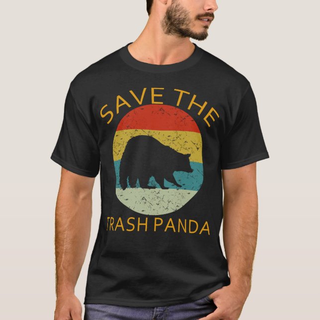 Camiseta guaxinim salva panda de lixo (Frente)