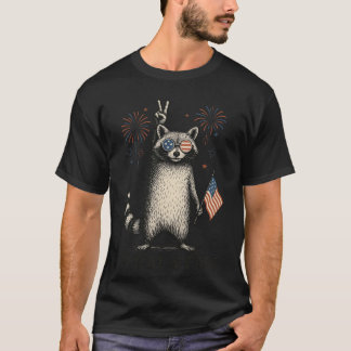 Camiseta Guaxinim selvagem grátis retrô