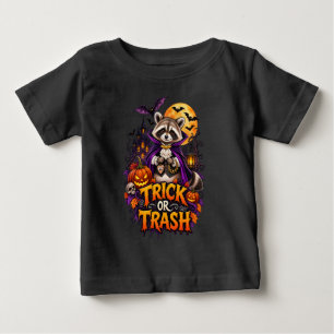 Camiseta Guaxinim Vampire de Halloween Truque ou Lixo para 