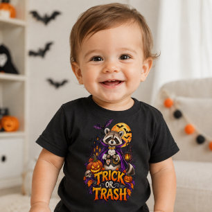 Camiseta Guaxinim Vampire de Halloween Truque ou Lixo para 