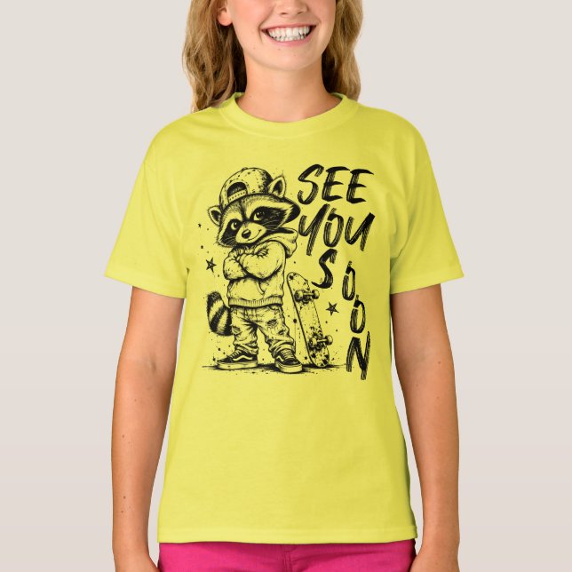 Camiseta Guaxinim Vejo Você Em Breve (Frente)