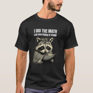 Camiseta Guaxinim Vintage Engraçado Feral Matemática Pessim