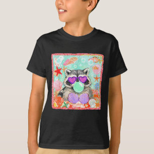 Camiseta Guaxinim vintage soprando bolha de verão praia men