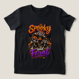 Camiseta Guaxinins Assustadores de Halloween Menino Feral