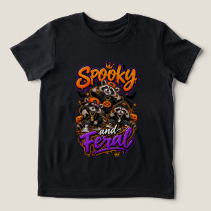 Camiseta Guaxinins Assustadores de Halloween Menino Feral