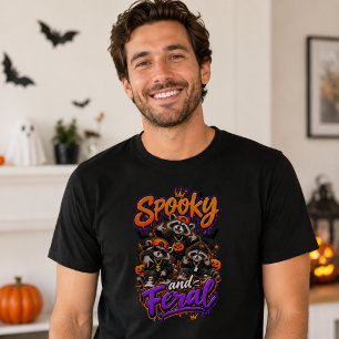 Camiseta Guaxinins Assustadores de Halloween Selvagens