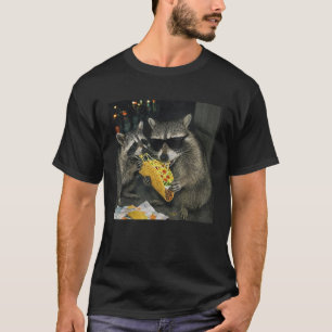 Camiseta Guaxinins Comendo Taco Engraçado Panda Comida Lixo