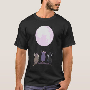 Camiseta Guaxinins Howl Na Lua Três Lobos Paródia Corte