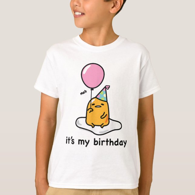 Camiseta Gudetama "É Meu Aniversário" (Frente)