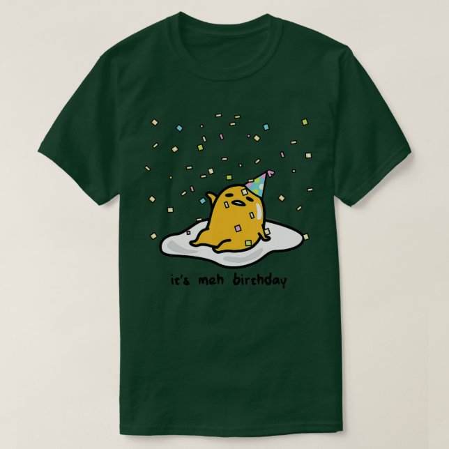 Camiseta Gudetama, o Ovo Preguiçoso, Mede o Meu Confetti de (Frente do Design)