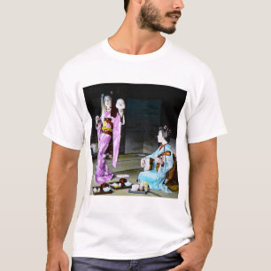 Camiseta Gueixa do vintage que pratica a dança clássica d