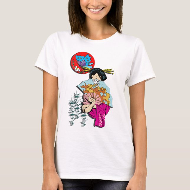 Camiseta Gueixa-Iv do vintage (Frente)