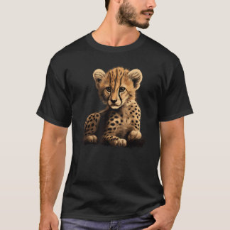 Camiseta Guepardo Gato Selvagem Filhote Grande Gato Safari 