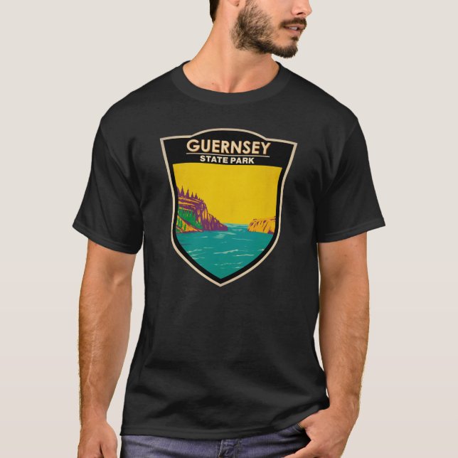 Camiseta Guernsey State Park Wyoming Vintage (Frente)