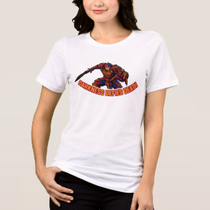 Camiseta Guerra Cibernética Escuridão Desafia a Morte Gráfi