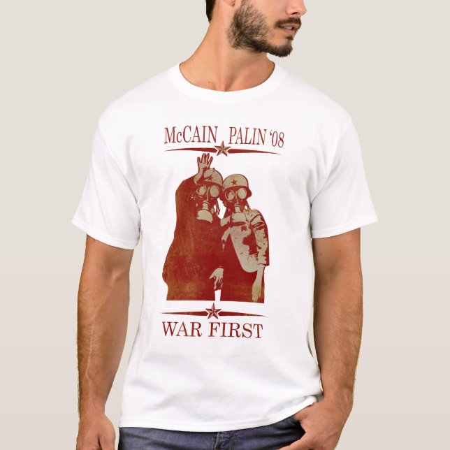 Camiseta Guerra de McCain Palin primeiramente (Frente)