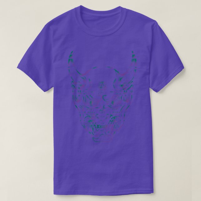 Camiseta Guerra de Ogre - Samurai Oni Oni Mask - Estética d (Frente do Design)