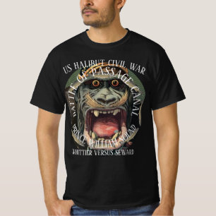 CAMISETA GUERRA DO HALIBUT DE WHITTIER ALASKA VERSUS SEWARD