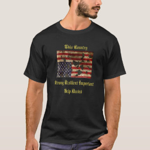 Camiseta Guerra estornada a bandeira americana se afunda de