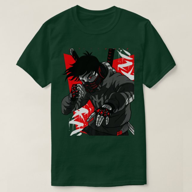 Camiseta Guerra Mascarada legal Futurística Ninja Steampunk (Frente do Design)