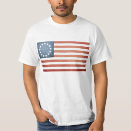Camiseta Guerra Revolucionária Betsy Ross Desvaneceu Bandei