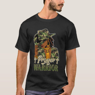 Camiseta Guerreira da Oração Cowgirl Preta Cristã Ocidental
