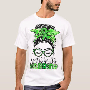 Camiseta Guerreira da Saúde Mensagem Bun Mulher Neurodivers