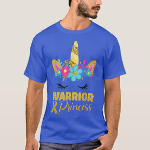 Camiseta Guerreira Princesa Cancer Infantil Fita Amarela Fi