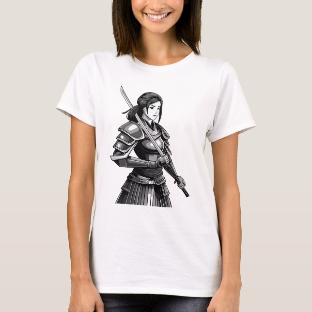 Camiseta guerreira samurai japonesa - mulher (Frente)