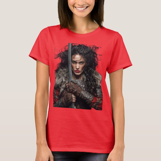 Camiseta guerreira vikinga  (Frente)