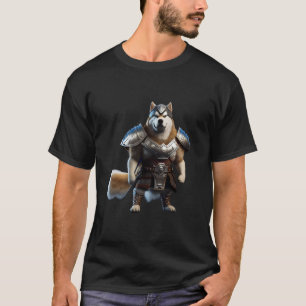 Camiseta Guerreiro Alaskan Malamute Dog, Cão Militar do Ala