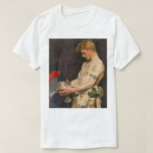 Camiseta Guerreiro alemão admirando capacete romano
