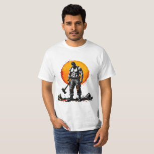 Camiseta guerreiro barbárie fantasia medieval força do humm
