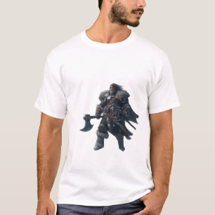 Camiseta Guerreiro bárbaro feroz com Ax antigo