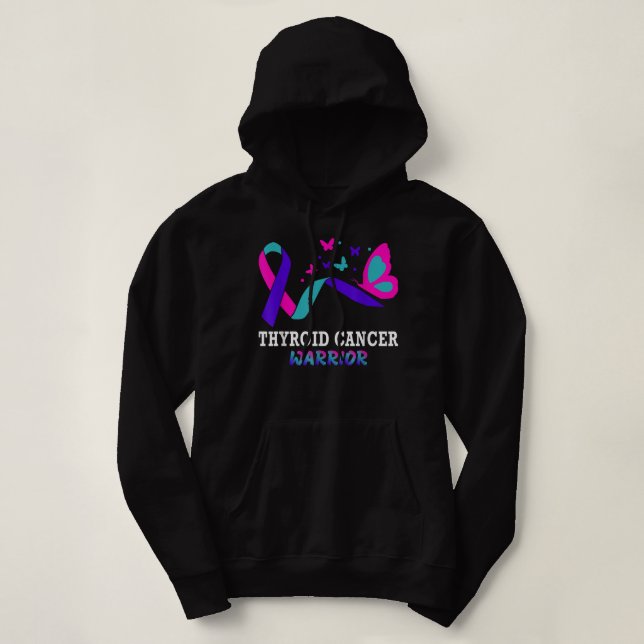 Camiseta Guerreiro Cancer da Tiroide Guerreiro Sobrevivente (Frente do Design)