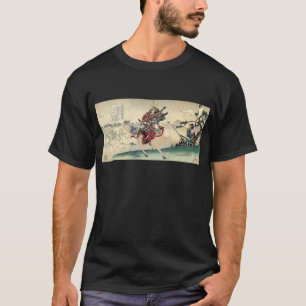 Camiseta guerreiro-cavaleiro-ukiyo-e-horseback japonês samu