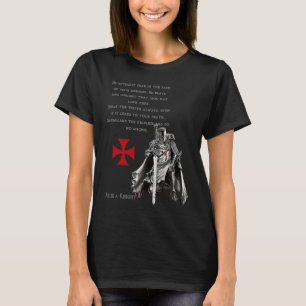 Camiseta Guerreiro Cristão dos Templários Para Deus Cristão
