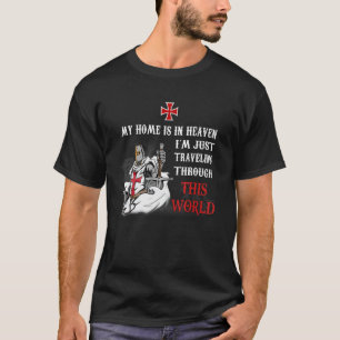 Camiseta Guerreiro Cristão Templário de Deus Meu Lar Em