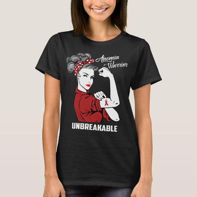 Camiseta Guerreiro da anemia inquebrável (Frente)